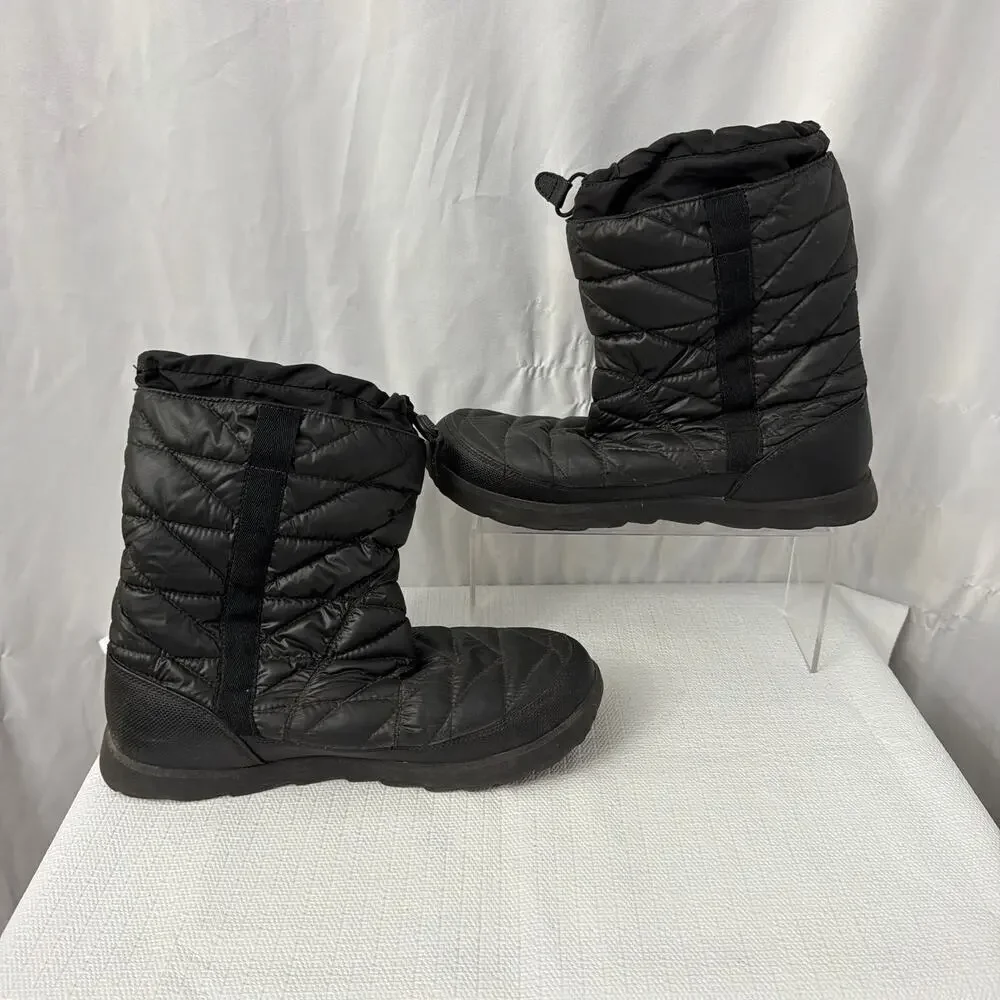 The North Face Thermoball Boots Womens 10 Black Pocket Pull On Winter Insulated